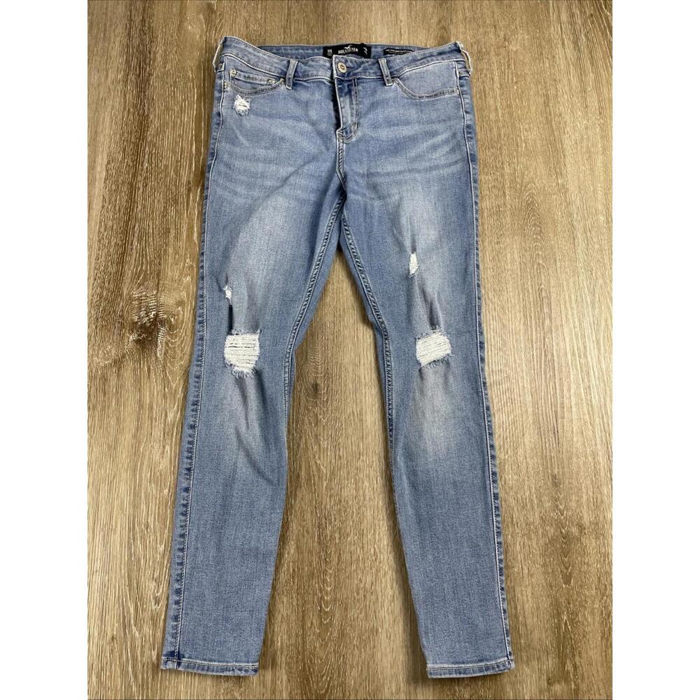 Hollister Distressed Jeans Women's 11S (30 x 24) Mid Rise Crop Super Skinny